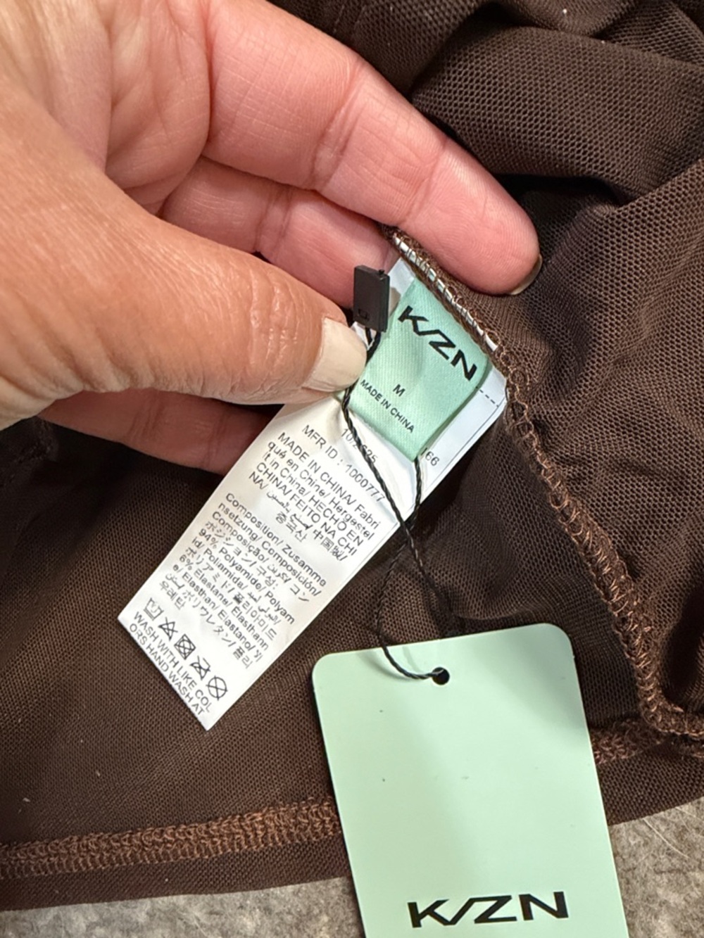 Brown Long-Sleeve Ruched Open Back Twist Front Top - Picture 3 of 4